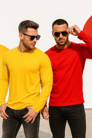 Rich Erkek Sarı-kırmızı 2'li Paket Basic Uzun Kollu Body Sarı-kırmızı