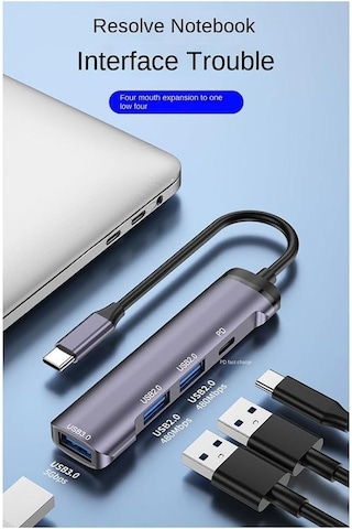 Taplin Tk-129 Type-c To Usb 4port Usb Hub Converter Dönüştürücü