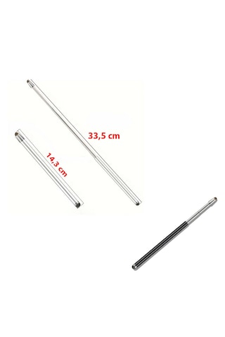 Dokunmatik Tablet Telefon Akıllı Tahta 33 Cm Uzayan Teleskopik Çubuk 2 Dokunmatik Uç Sunum Vb Çubuğu Siyah