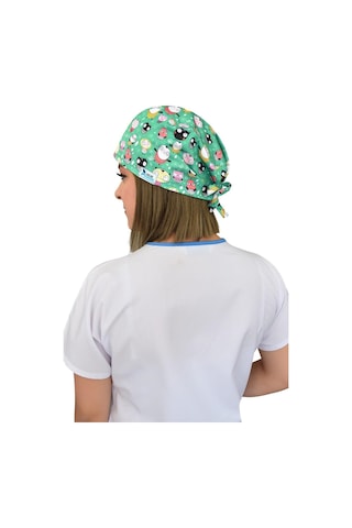 Unisex Yeşil Şirin Kafalar Doktor Hemşire Hastane Medikal Cerrahi Bonesi Beyaz Beyaz