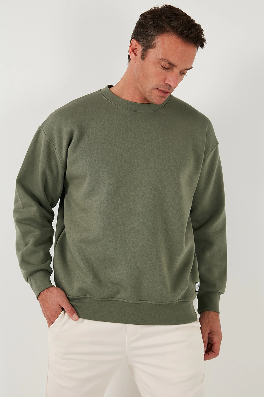 Buratti Regular Fit Bisiklet Yaka Şardonlu 2'Li Paket Erkek Sweat 5905255S2 Ekru-Haki