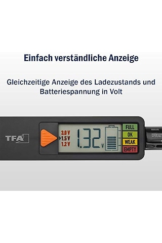 Dostmann Pil Test Cihazı Batterycheck, 98.1126.01, Piller Ve Aküler İçin Aaa,aa,c, D , Düğme Pil, Blok Pil, Şarj Durumu/volt Göstergesi, Kolay Ve Hızlı, Siyah