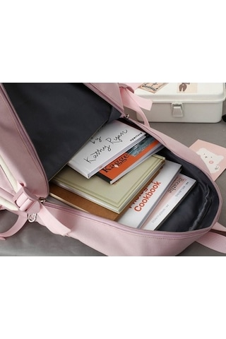 Fastbuy 4 Parçalı Sevimli Öğrenci Oku Pembe Hcx Kapasiteli Büyük Set Pembe