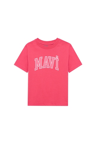 Mavi - Mavi Logo Baskılı Pembe Tişört 7610109-71088 Pembe
