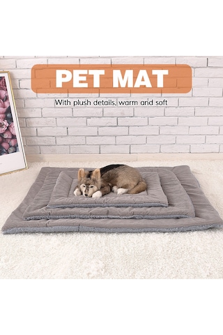Vkemall Yumuşak Çift Taraflı Kedi Köpek Yatağı - Pamuklu Kışlık Pet Mat