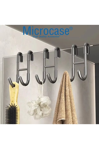 Microcase Paslanmaz Çelik Uçlar Kauçuk Çok Amaçlı Banyo Mutfak Dolap Vb Alanlar İçin Askılık Al5506 Gri