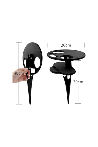 Açık Taşınabilir Katlanır Şarap Masası Açık Plaj Masası, Renk: Çift Katmanlı Siyah, Size:double Layer Black Diğer Çok Renkli