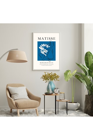 Mavinin Büyüsü Matisse Duvar Tablosu Çerçeveli 2'li Set Siyah Renk 21 X 30 Boyut/ebat