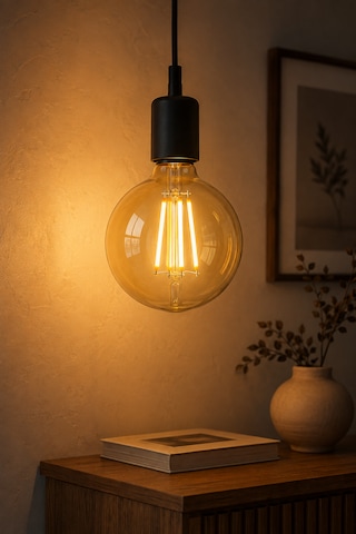 Rustik Led Kırılmaz Ampul G95 Glop E27 4w 2700k Sıcak Işık Gold Filament Dekoratif Dimmerli Tekli