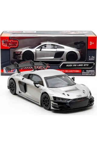 Motormax 1:24 Audi R8 Lms Gt3 Diecast Model Araba Lisanslı - Gümüş Gri Metal Koleksiyonluk Oyuncak