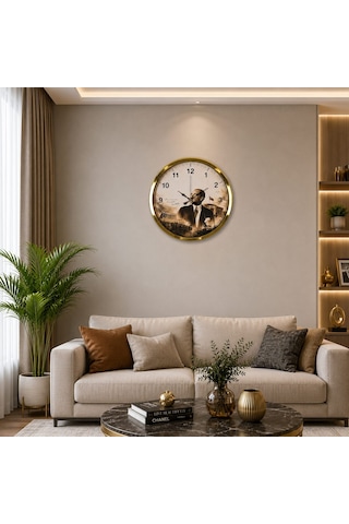 Gold Cumhuriyet Işığı 40 X 40 Cm Metal Duvar Saati