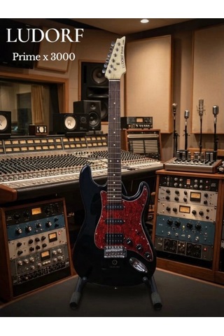 Ludorf Prime X3000 Elektro Gitar Profesyonel Seviye Siyah