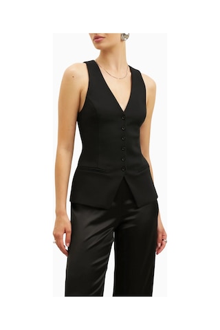 Because Of Alice Tailored V - Neck Hourglass Waistcoat V Yaka Kadın Yelek Siyah