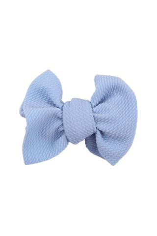 Bow - Fiyonklu Elastik Saç Klips Toka Her Yasa Uygun - Saç Aksesuarları Mavi Gökyüzü Mavisi