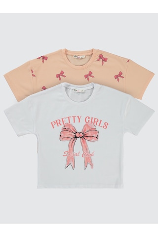 Civil Girls Kız Çocuk 2'li Tişört 6-9 Yaş Lila