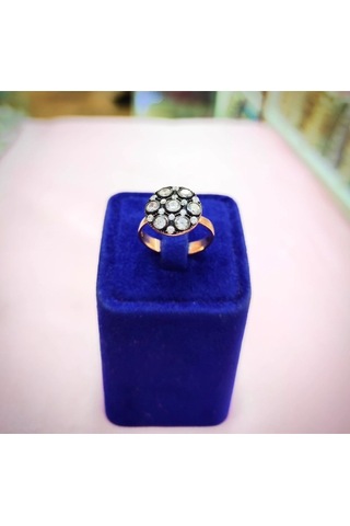Oriental Kuyumculuk Jewellery Rose Gümüş Elmas Möntürlü Yüzük Rose