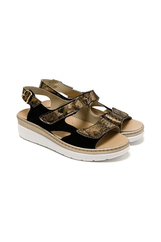 Black Sandalet Kadın 5686 Green Life Stretch Women's Footwear Siyah