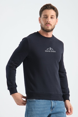 Shooter Sportwear Ribey Tekstil İth.ihr.san.tic.ltd.şti Erkek Üç İplik Sweatshirt Şardonsuz Pamuklu Regular Fit Bisiklet Yaka Spor Sweat Lacivert