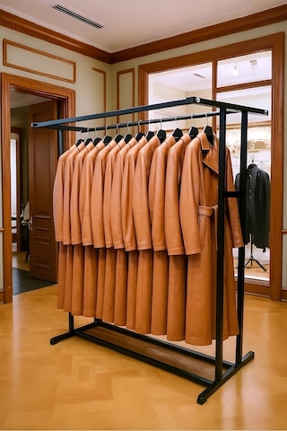 Premium 150 Cm Çelik Konfeksiyon En 105 Cm Elbise Askılık Tekerlekli Demonte Portmanto Hanger Siyah