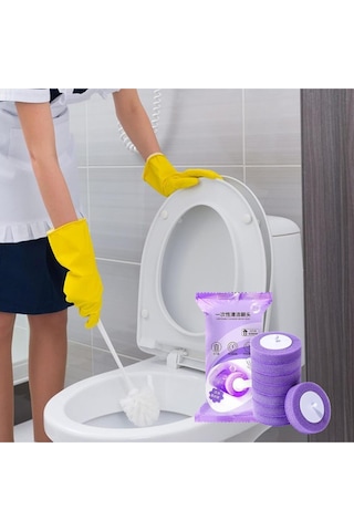 16 Adet 2 Paket Lavanta Premium Deterjanlı Tek Kullanımlık Tuvalet Temizleme Süngeri Duvara Mo