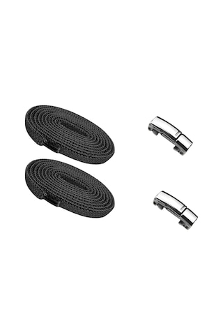 Metal Mıknatıslı Akıllı Elastik Bağcık Kilitle Siyah