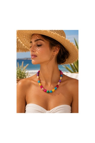 Axenya Çok Renkli Boncuklu Summer Time Kolye Shine