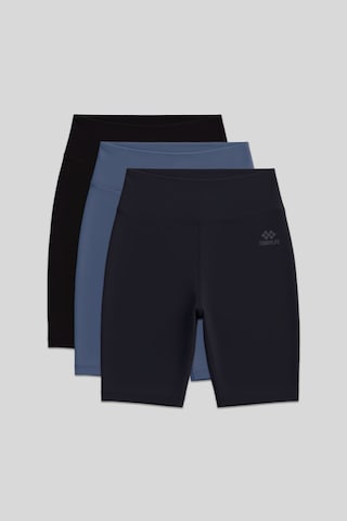 Slim Fit 3lü Paket Siyah-antrasit-petrol Kadın Kısa Biker Tayt - 91007 Siyah - Gri