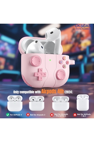 Ukscase Apple Uyumlu AirPods 4 Nesil 2024 Oyun Kolu Tasarımlı Silikon Kılıf 2