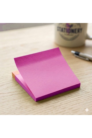 Pembe Kare Şekilli Posit Yapışkanlı Not Kağıdı Pos İt 76x76 Mm - 1 Adet