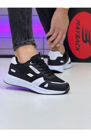 Mayback Erkek Günlük Ortopedik Sneaker Spor Ayakkabı Siyah Beyaz
