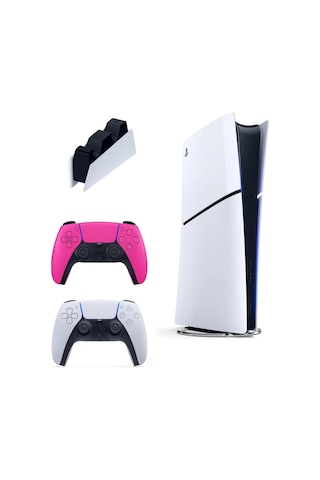Playstation 5 Slim Digital 1 TB Oyun Konsolu + 2 Pembe Dualsense + Şarj İstasyonu (İthalatçı Garantili)