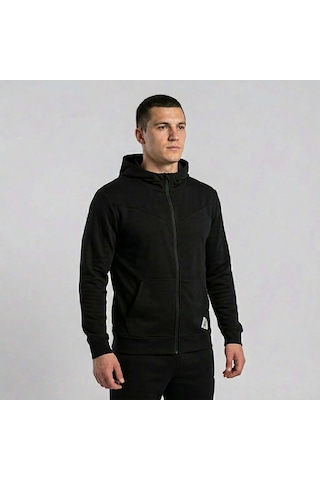 Siyah Joma Erkek Günlük Sweatshirt Indoor Gym Zip-up Hoodie 4141309