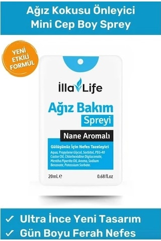 İlla Life Nane Aromalı Ağız Bakım Spreyi 20 ML