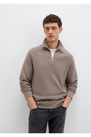 Mavi Erkek Yarım Fermuarlı Sweatshırt Walnut 0s10483-70380 Bej