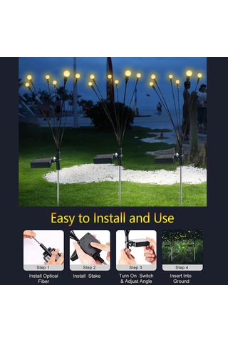 Yaozixia Adet Güneş Enerjili Yol Işıkları Otomatik Açma/kapama Dış Mekan Bahçe Işığı Bahçe Veranda Yürüyüş Yolu İçin Peyzaj Aydınlatması Çok Renkli