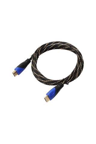 1.8m Hdmı 1.4 Sürüm 1080p Dokuma Net Hattı Mavi Siyah Kafa Hdmı Erkek Hdmı Erkek Ses Video Konektörü Adaptör Kablosu