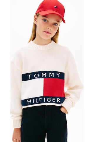Tommy Hilfiger Kız Çocuk Triko Kg0kg08922 Ekru