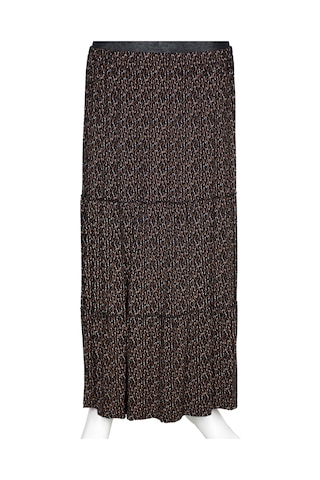 Hesna Kadın Nursel Lastikli 3 Kat Astarsız Siyah Penye Etek D42 Siyah