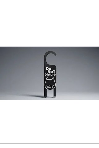 Kedi Kapı Kolu Askısı - Do Not Disturb Temalı 3d Baskı Dekoru