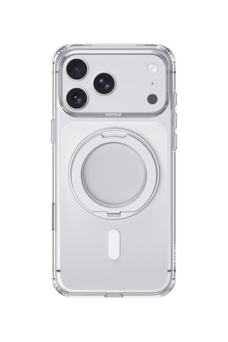 Apple iPhone Uyumlu 18 Pro Max Kılıf M-safe Özellikli Raptic Air Stand Serisi Aynalı Arka Yüzey Standlı Şeffaf