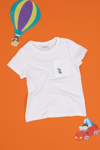 U.S. Polo Assn. Erkek Çocuk Beyaz Bisiklet Yaka Tişört 50298096-VR013