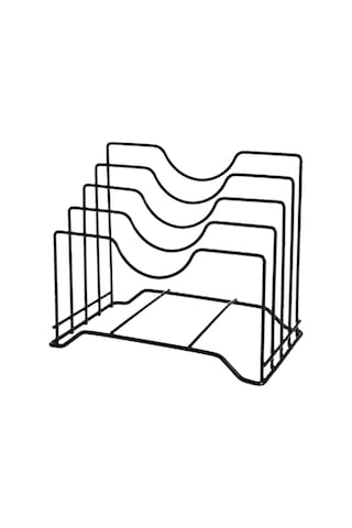 Ximistore9 Demir Mutfak Organizer: Tencere Kapağı, Kesme Tahtası Ve Tabakları Saklamak İçin Çok Fonksiyonlu, Deliksiz Konfigürasyonlu Sıralayıcı Siyah