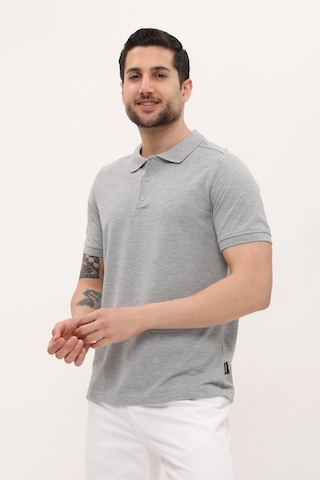 Uniprom Polo Yaka Tişört %100 Pamuk Gri Melanj Erkek Gri Melanj