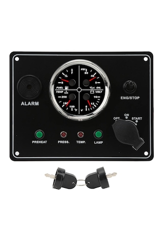 Sealux Marine 4/1 Göstergeli Alarmlı Anahtarlı Switch Panel Seti