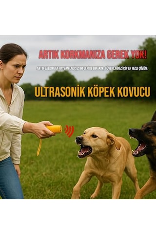 Erol Av Ultrasonik Köpek Kovucu Ve Eğitici Cihaz Frekanslı, Led Flaşlı Varta Pil Hediye