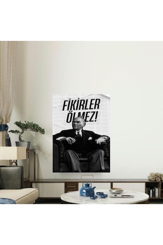 Fikirler Ölmez Kanvas Tablo Canvas Duvar Dekarasyon Duvar Süsü Ölçü Seçmeyi Unutmayınız :
