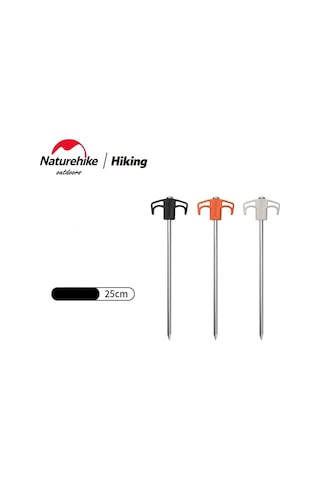 Naturehike Çadır Kazığı 25 cm ( Galvanizli Demir ) (2 Pcs) Siyah