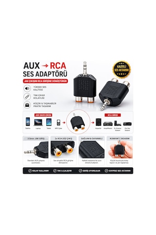 Krt-1132 Aux Rca Aparat Dönüştürücü- 100'li Paket Diğer