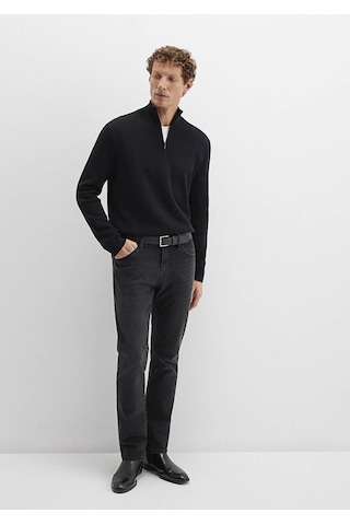 Mavi Half Zip Siyah Erkek Kazak M0710328-900 Siyah