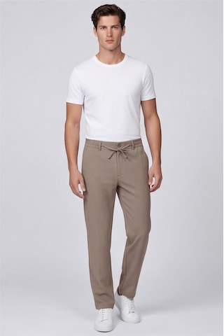 Sabri Özel Erkek Kahverengi Normal Kesim Regular Fit Pamuklu Armürlü Bel Lastikli Jogger Pantolon